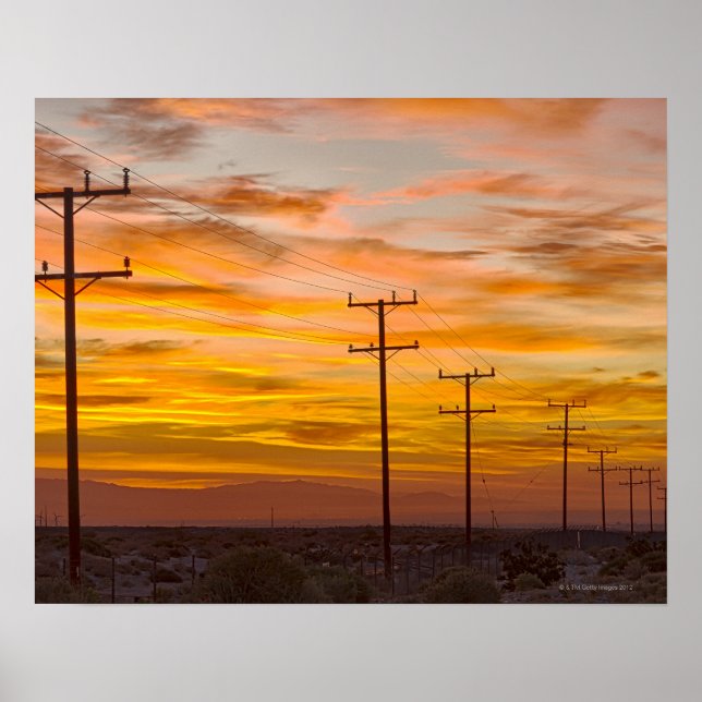 Póster EE.UU., California, Palm Springs, línea de aliment (Frente)