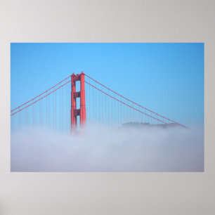 Póster EE. UU., California. Puente Golden Gate por la mañ