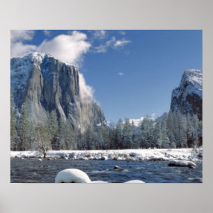 Póster EE. UU., California, Yosemite NP. El río Merced,