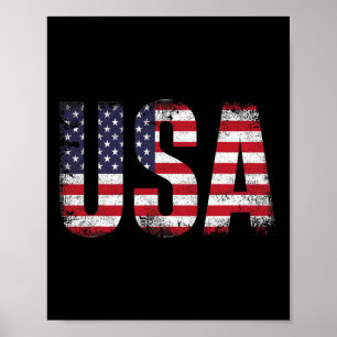 Póster EE. UU. con bandera estadounidense por la independ