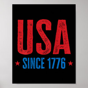 Póster EE. UU. Desde 1776 Día de la Independencia Patriót