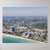EE.UU., Florida, Miami, Cityscape con playa 3