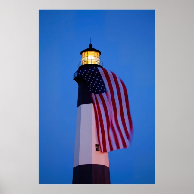 Póster EE. UU., Georgia, Isla Tybee, Bandera ondeando 2 (Frente)