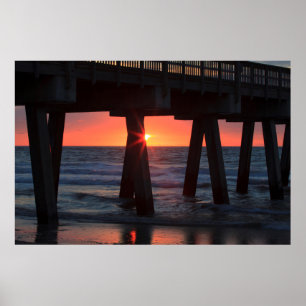 Póster EE.UU., Georgia, isla Tybee, muelle Tybee