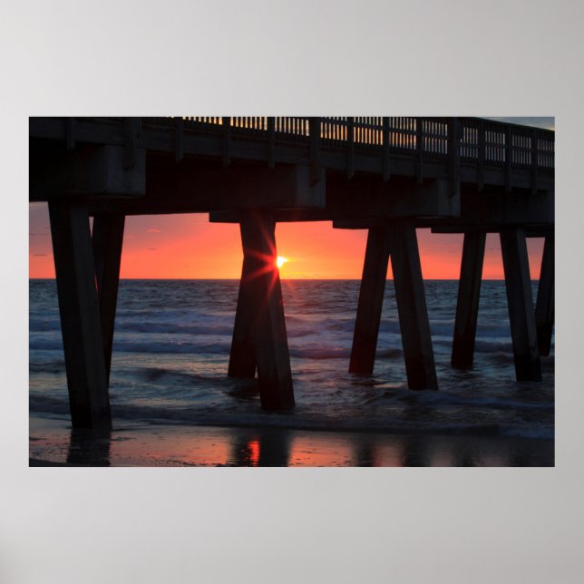 Póster EE.UU., Georgia, isla Tybee, muelle Tybee (Frente)