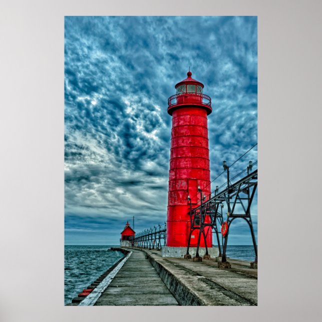 Póster EE. UU., Grand Haven, Michigan, faro (Frente)