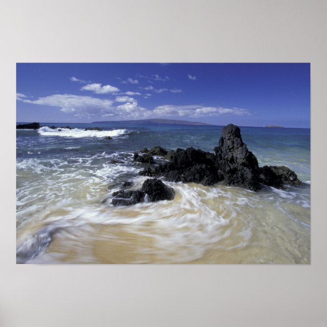 Póster EE. UU., Hawái, Maui, Maui, Makena Beach, Surf (Frente)