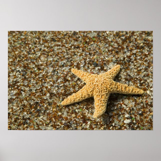Póster EE. UU., HI, Kauai, Glass Beach con estrellas de m (Frente)