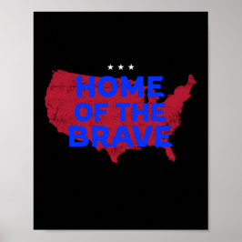 Póster EE.UU. Hogar De Los Valientes