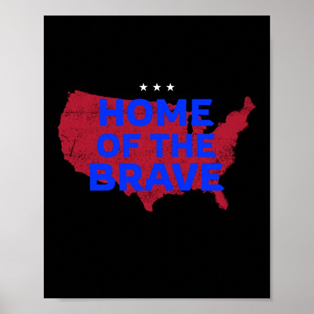 Póster EE.UU. Hogar De Los Valientes (Frente)