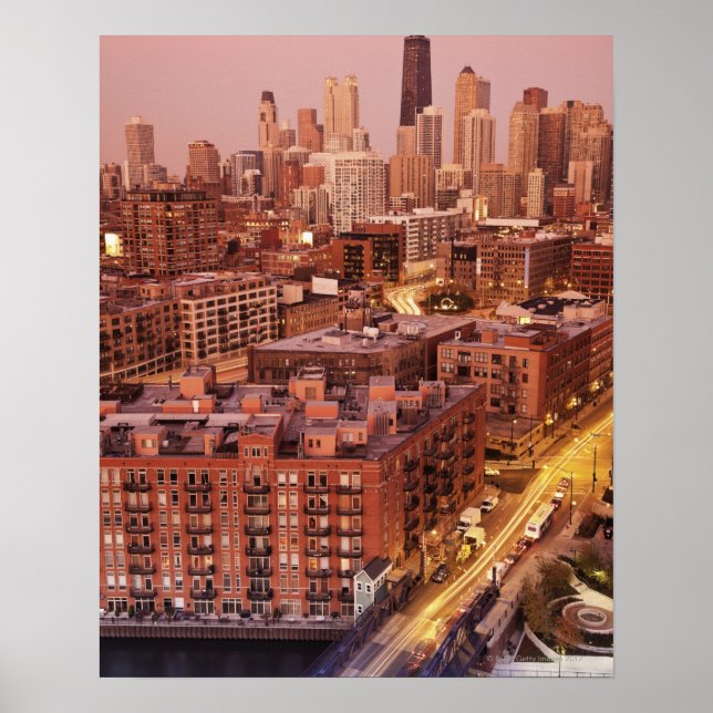 Póster EE.UU., Illinois, Chicago, Río Chicago 2 (Frente)