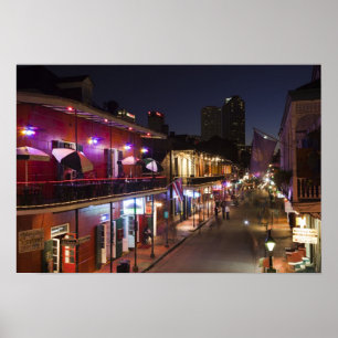 Póster EE.UU., Luisiana, Nueva Orleans. Barrio francés,