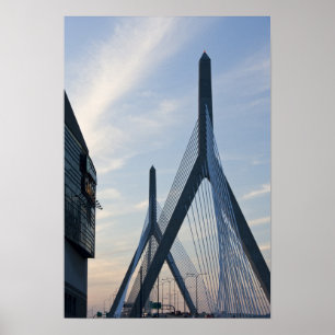 Póster EE. UU., Massachusetts, Boston. El puente Zakim.