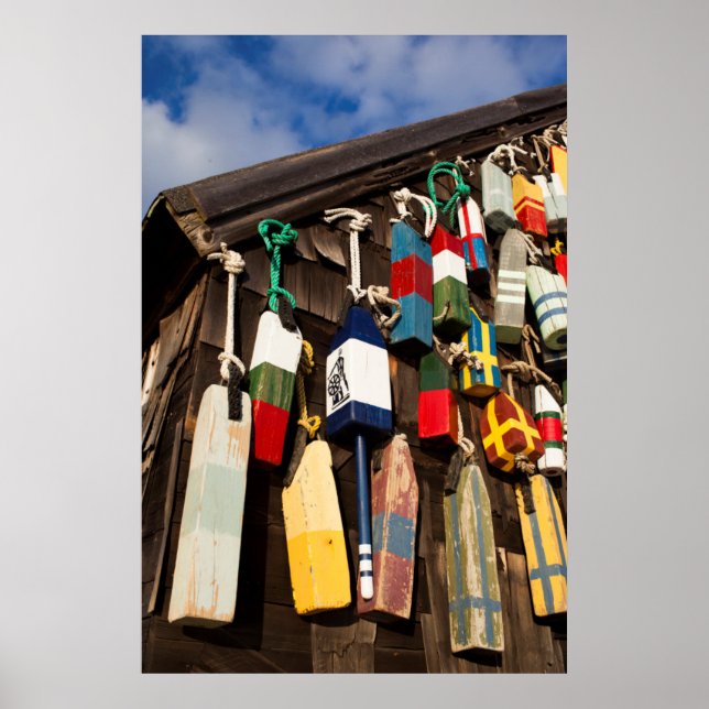 Póster EE. UU., Massachusetts, Gloucester, Boyas de lango (Frente)