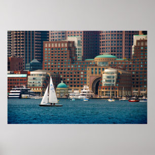 Póster EE. UU., Massachusetts. Horizonte de la costa de B