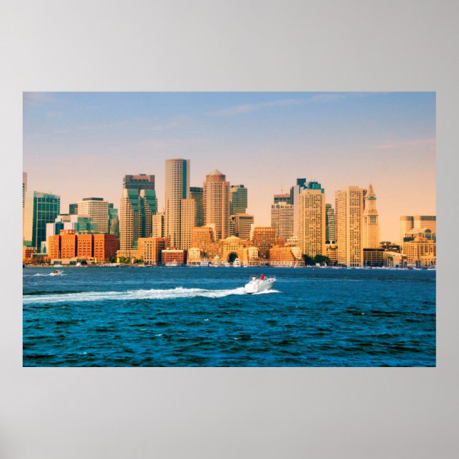 Póster EE. UU., Massachusetts. Panorama del paseo marítim (Frente)