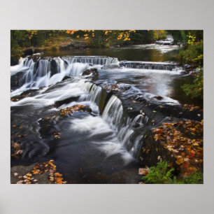 Póster EE. UU., Michigan, Península Superior. Bond Falls