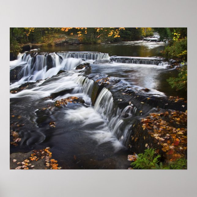 Póster EE.UU., Michigan, península superior. Cataratas de (Frente)