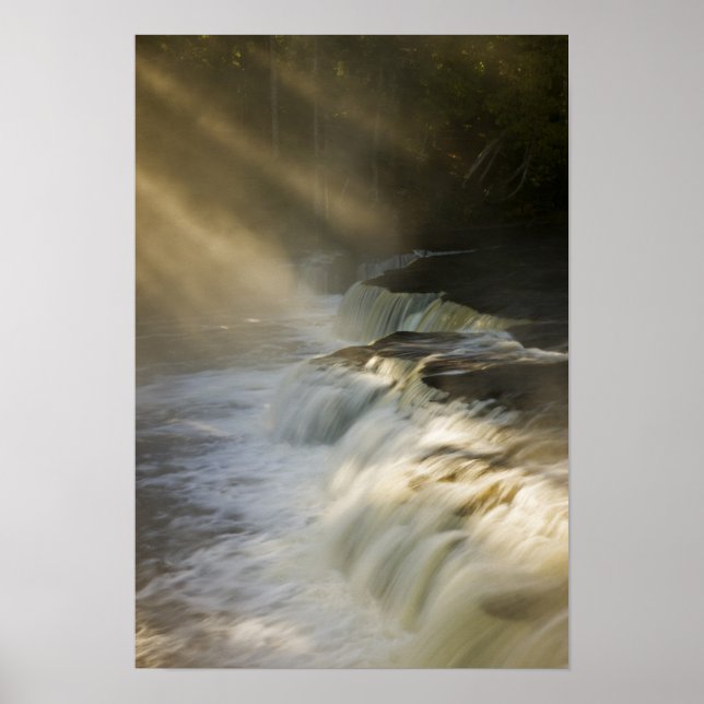 Póster EE. UU., Michigan, Península Superior. Rayos de so (Frente)
