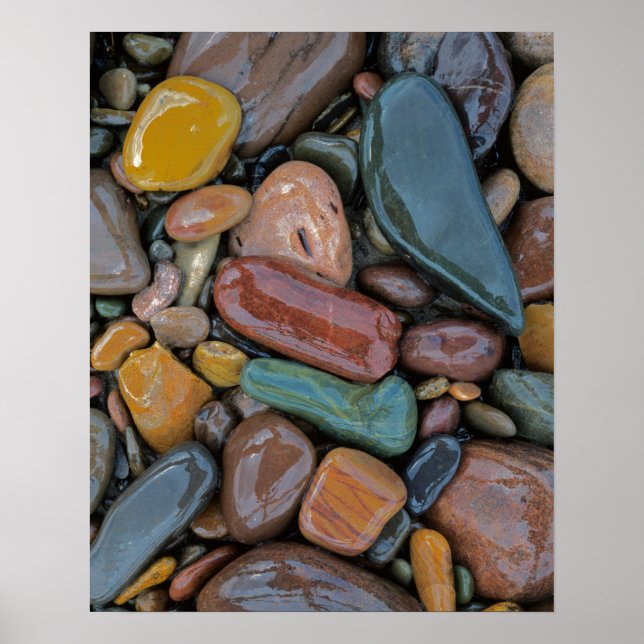 Póster EE. UU., Montana, río Clark Fork, Piedras (Frente)