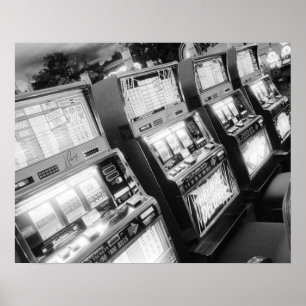 Póster EE. UU., Nevada, Las Vegas: máquinas tragaperras d