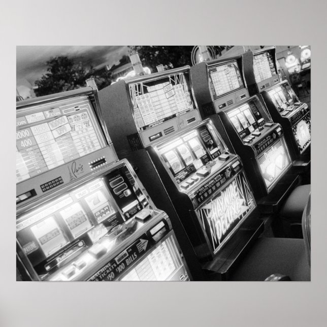 Póster EE. UU., Nevada, Las Vegas: máquinas tragaperras d (Frente)