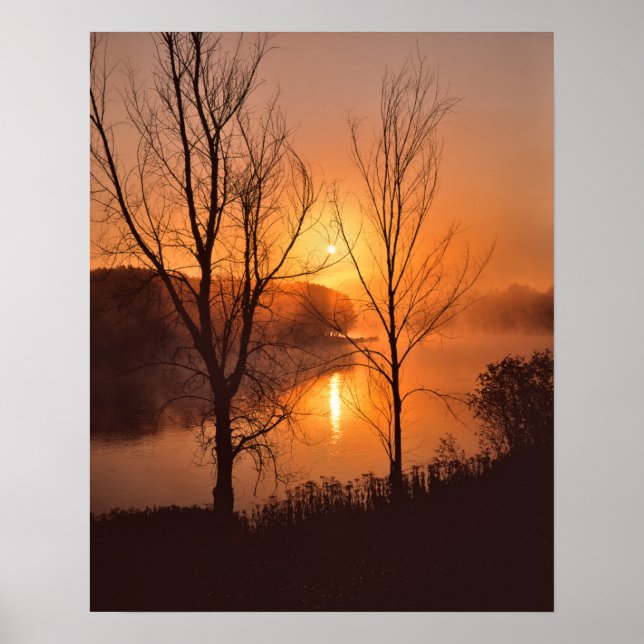 Póster EE. UU., Nueva Inglaterra, Maine. Amanecer de otoñ (Frente)