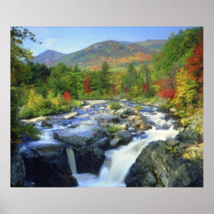 Póster EE.UU., Nueva York. Una cascada en el Adirondack