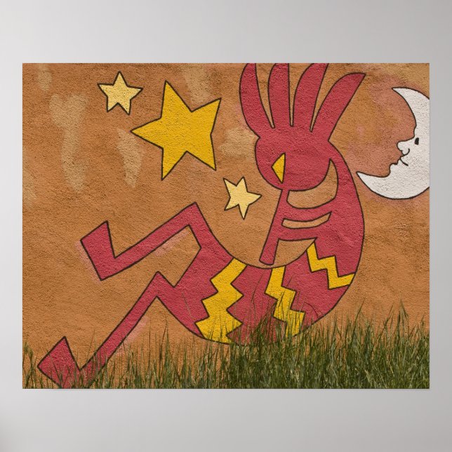 Póster EE. UU., Nuevo México, Santa Fe. Mural de pared de (Frente)
