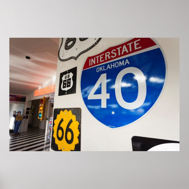 Póster EE. UU., Oklahoma, Clinton, Museo de la Ruta 66 (Frente)