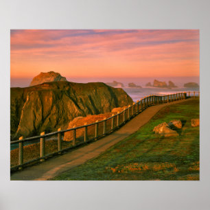 Póster EE. UU., Oregón, Bandon. Rocas vistas desde el sen