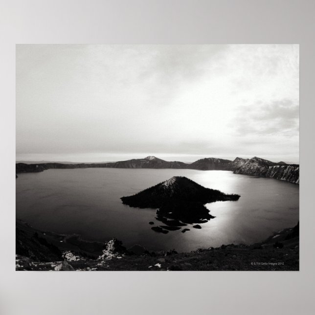 Póster EE.UU., Oregon, Crater Lake, Isla Wizard, (Frente)