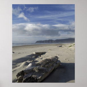 Póster EE.UU., Oregón, Dunas de Arena y Océano Pacífico