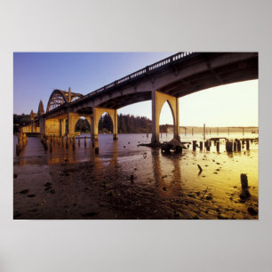 Póster EE. UU., Oregón, Florence. Puente Siuslaw y