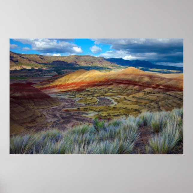 Póster EE. UU., Oregón. Paisaje de las colinas pintadas (Frente)