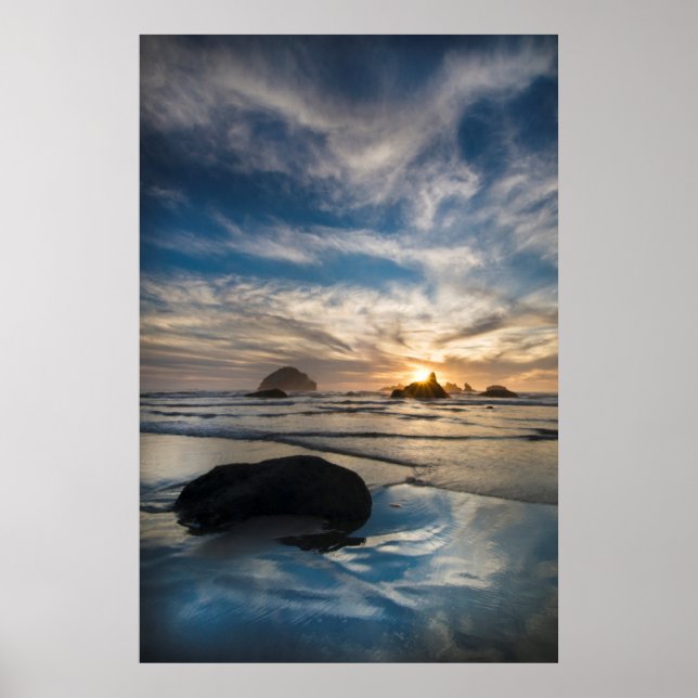 Póster EE. UU., Oregón, playa de Bandon. Face Rock (Frente)