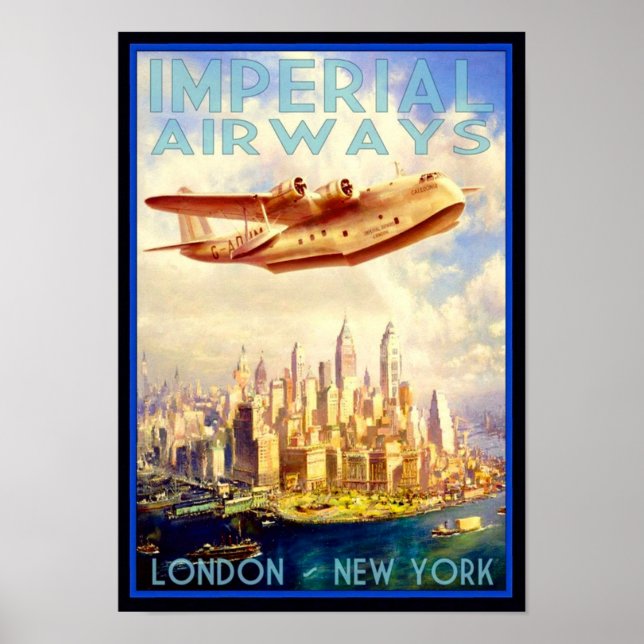Póster " EE.UU./Reino Unido: 1950 Nueva York - Aerolíneas (Frente)