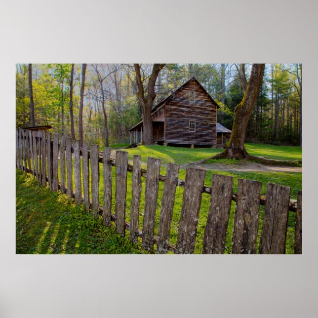 Póster EE. UU., Tennessee, cabaña en Cades Cove (Frente)