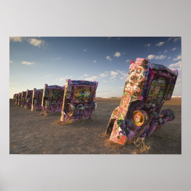 Póster EE. UU., TEXAS, Área de Panhandle, Amarillo: Cadil (Frente)