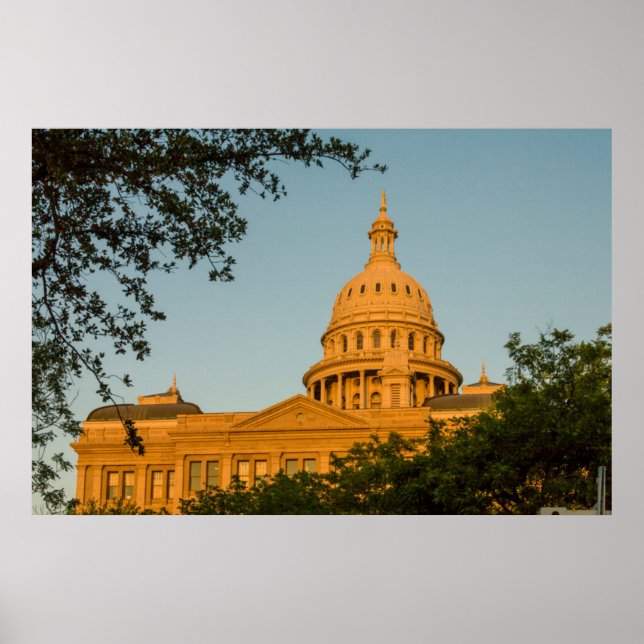 Póster EE.UU., Texas, Austin. Edificio Capitol (1888) (Frente)