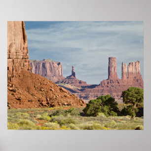 Póster EE. UU., Utah, Parque Tribal Navajo del Valle de l