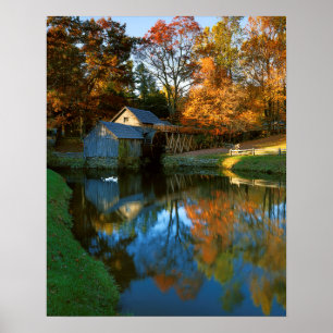 Póster EE. UU., Virginia, Blue Ridge Parkway, Mabry Mill