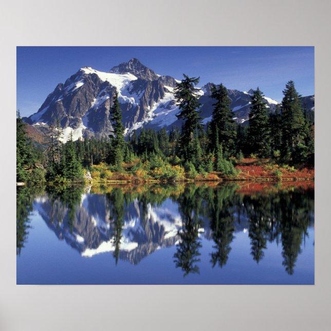 Póster EE. UU., WA, Heather Meadows RA. Monte Shuksan en (Frente)