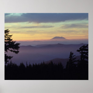 Póster EE. UU., Washington. Monte St. Helens visto a trav