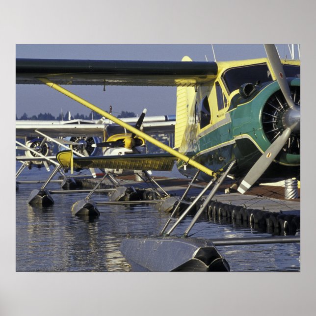 Póster EE.UU., Washington, Seattle, aviones de mar atraca (Frente)