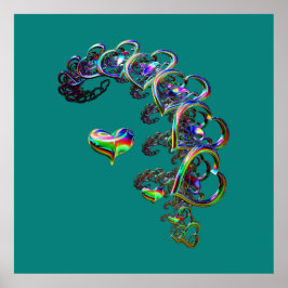 Póster Eéreal Cascada de Corazones