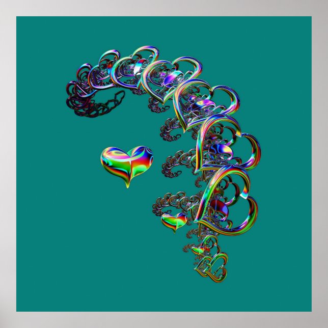 Póster Eéreal Cascada de Corazones (Frente)