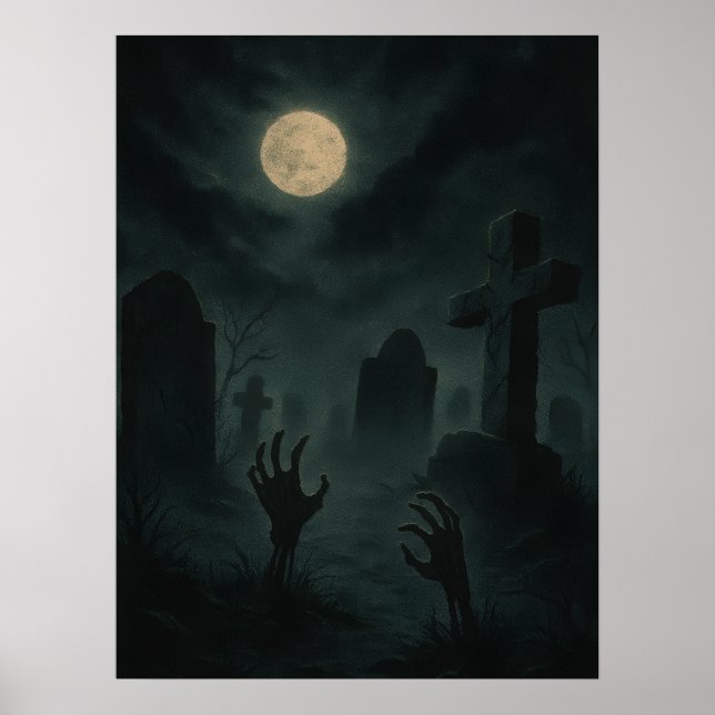 Póster Eerie Zombie Graveyard (Frente)