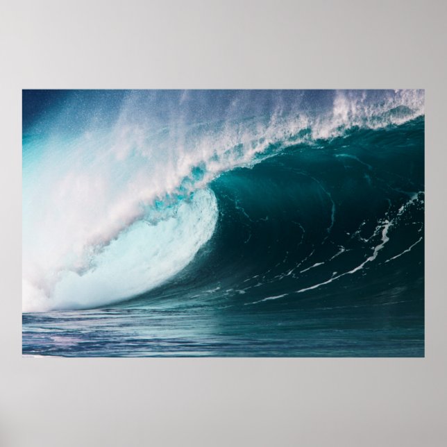 Póster EEUU, Hawaii, Oahu, grandes olas (Frente)