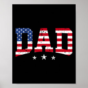 Póster Eeuu Patriótico Papá Padre Día Bandera Americana 4